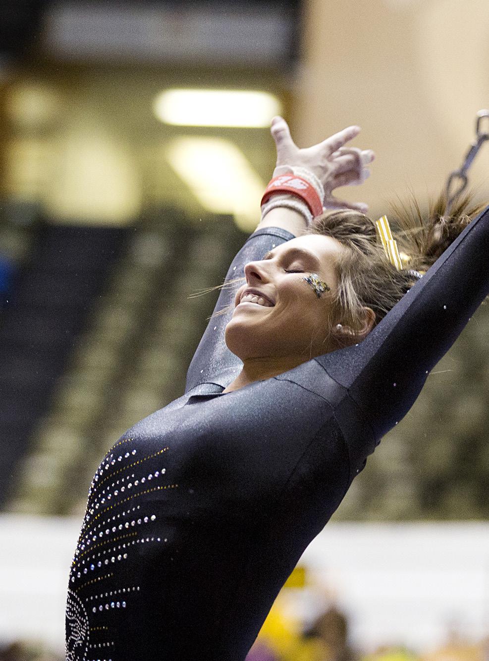 Had a standout day at the 2013 SEC Champ. posting four new career highs. Vault: 9.800 (at NC State, 2014) Bars: 9.775 (twice, last at NC State, 2014) Beam: 9.