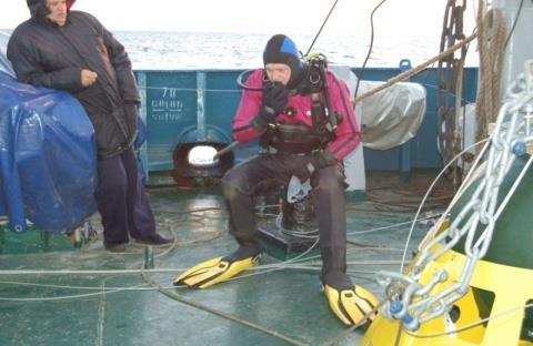 Since 2008 monitoring on the hard bottom are made by scuba diving.