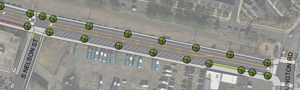 Parking Angled parking on FMR Drive between Nelson to Shirlington Road would create 30+ spaces