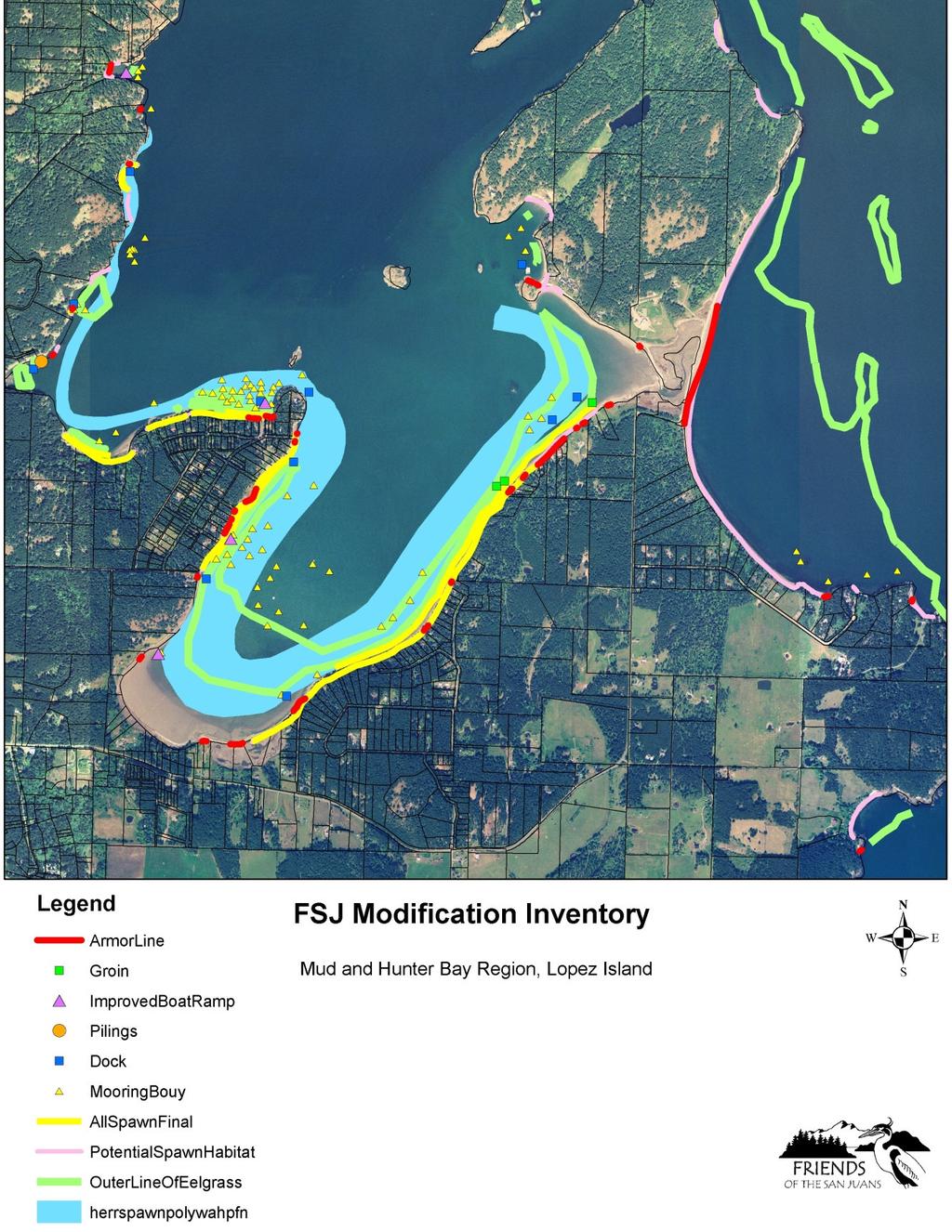 Shoreline Modification Inventory for San Juan County, Washington Mud/Hunter Bay Region,