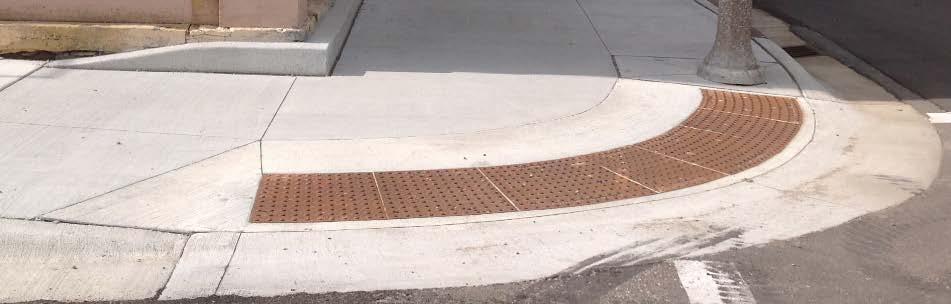 Curb Ramp Types Fan Ramp (F) slope through detectable warnings Minimum 3 long initial ramp The top of curb tapers