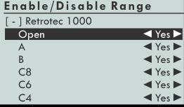 Enable and Disable Flow Range Configurations It is also possible to enable and disable Flow Ranges for each of the devices being used.