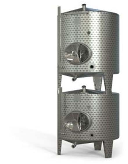 Stackable tanks type C By means of special fittings, these tanks can be arranged into stacks, in order to make best use of the wine cellar space.