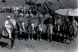 page 5, left to right: Navajo women at Gallup, New Mexico, ceremonial around 1940. Assinboine horse stick made by Medicine Bear, ca. 1860s.