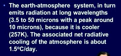 (Refer Slide Time: 01:09) So the incoming solar radiation is short-wave now in turn the earth atmosphere system emits a radiation at long wave lengths that is with a peak of us around 10