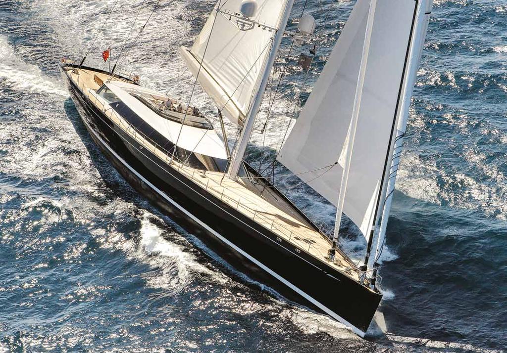 Designed by Dubois Naval Architects, this 58m sloop delivers in all respects. Her sleek hull has been refined for seakeeping and speed.