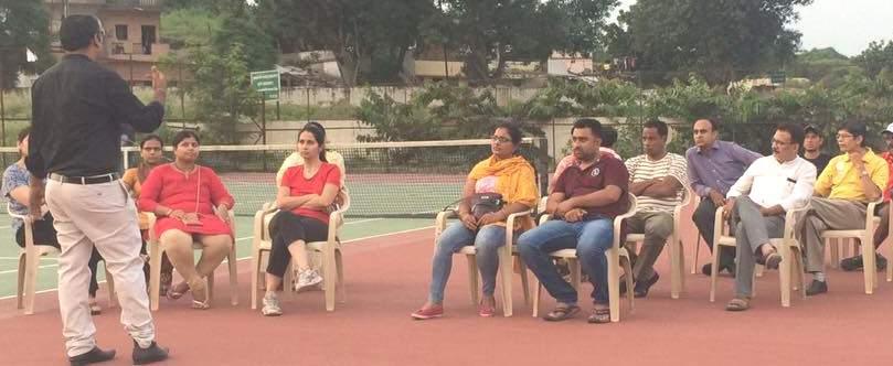 Sports physiotherapist Dr Ashish Agrawal did testing and spoke to parents in a workshop organised by the Nagpur District Tennis association at