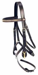 The bridle comes with an International browband and a choice of cheekpieces, and choice of headpiece.
