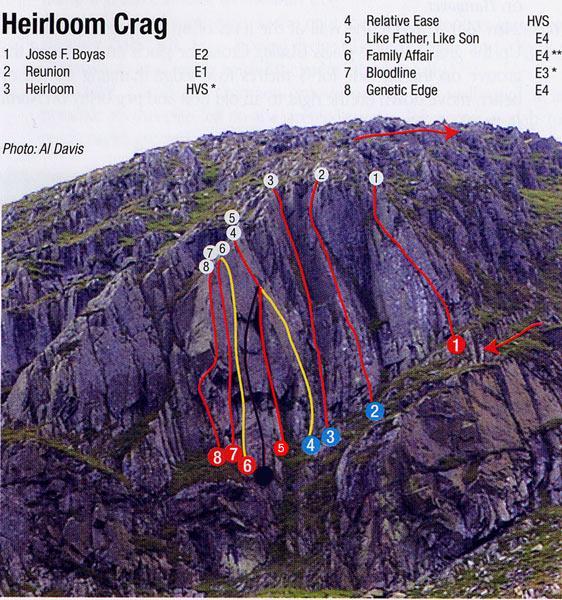 EAGLE CRAG, GRISEDALE PAGE: 249 South Crag 86 Years Young 24m E1 5b* A fairly bold route taking the slabby wall between Original Route and 90 Years Young.
