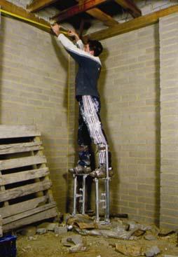 placed on a non-floor surface (such as tables, trestles, etc); walking backwards; the springs are fully compressed (caused when lifting heavy objects or exerting high upward force, such as drilling