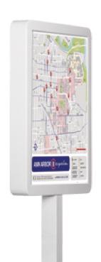 station sizing and pricing Reverse side of the map module displays a 25 x 28 poster for sponsor branding Kiosk front and
