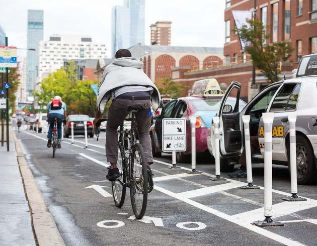 bike lanes Delineator post protected bike