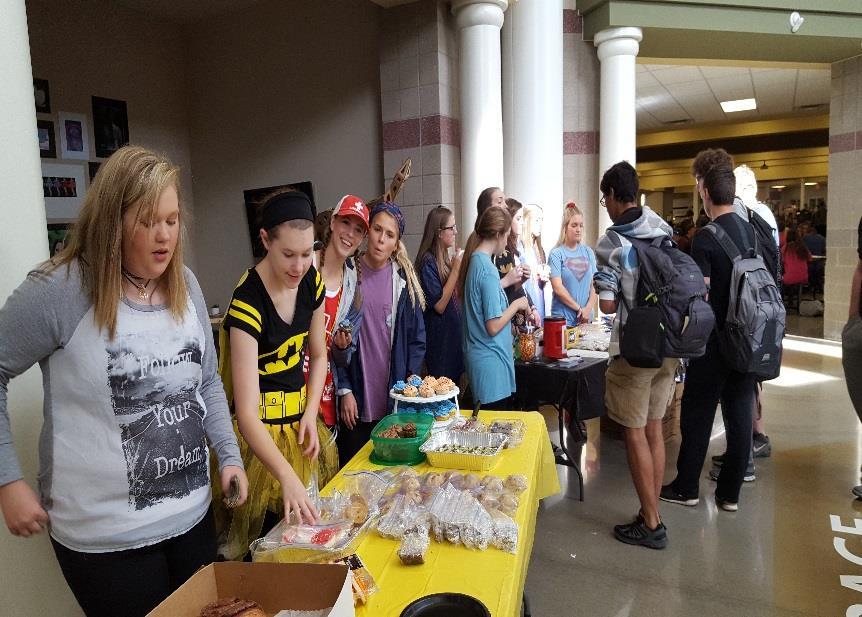 Key club members at GCT High School held a bake sale and sold Hallow-grams on October 31st to