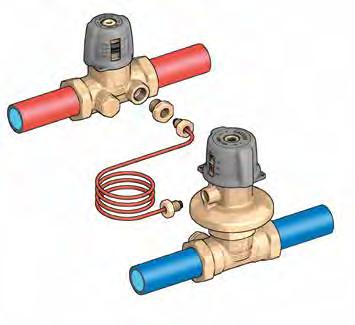 The partner valve is essentially a manual balancing valve fitted with an adjustable obturator through an external knob and two pressure test ports located at the obturator ends, which