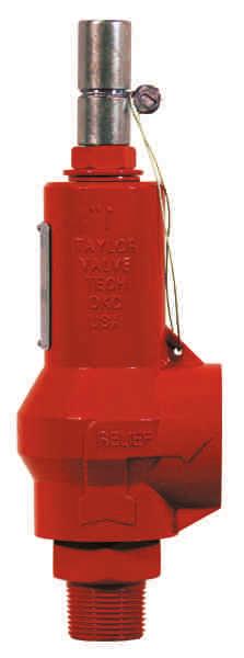 VLVE & THREDED The Taylor Safety Relief Valve is an excellent choice for ir, as or Liquid relief applications, including ompressors, Separators, Heater Treaters, Free Water nockouts, Scrubbers,