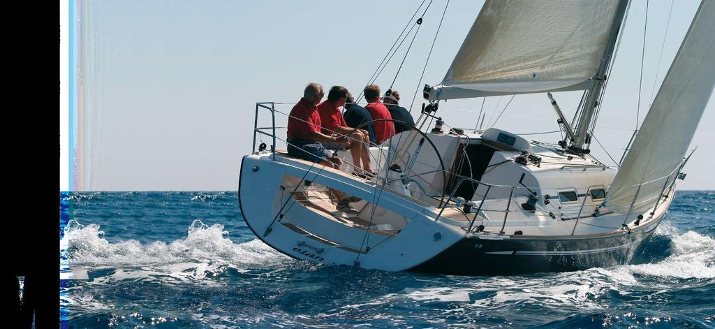 EXCELLENCY IN DESIGN Rob Humphreys The Elan 37 s fine entry, long waterline, high stability