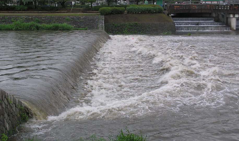 川の流れは分類できるー速い流れ ( 射流 ) と普通の流れ ( 常流 ) ー Super-critical or Sub-critical 普通の流れ Sub-critical flow 流れの遷移