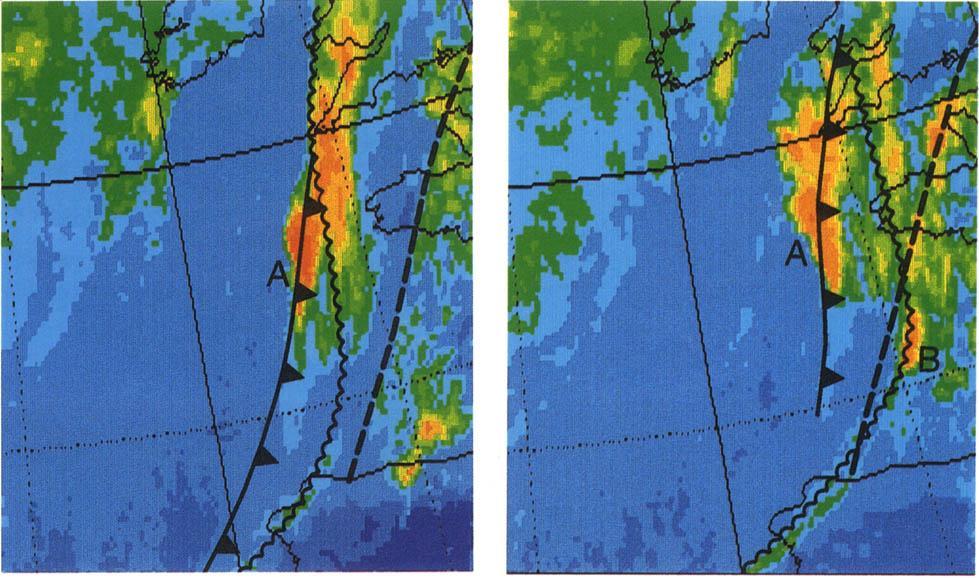 Browning and Roberts 1994 Dry intrusions can release convection Scalloped line: eastern edge of dry intrusion over-running