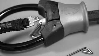 SECURITY PIN ENGAGING Double check that your QR and control system are set up properly. Hook into your harness loop.