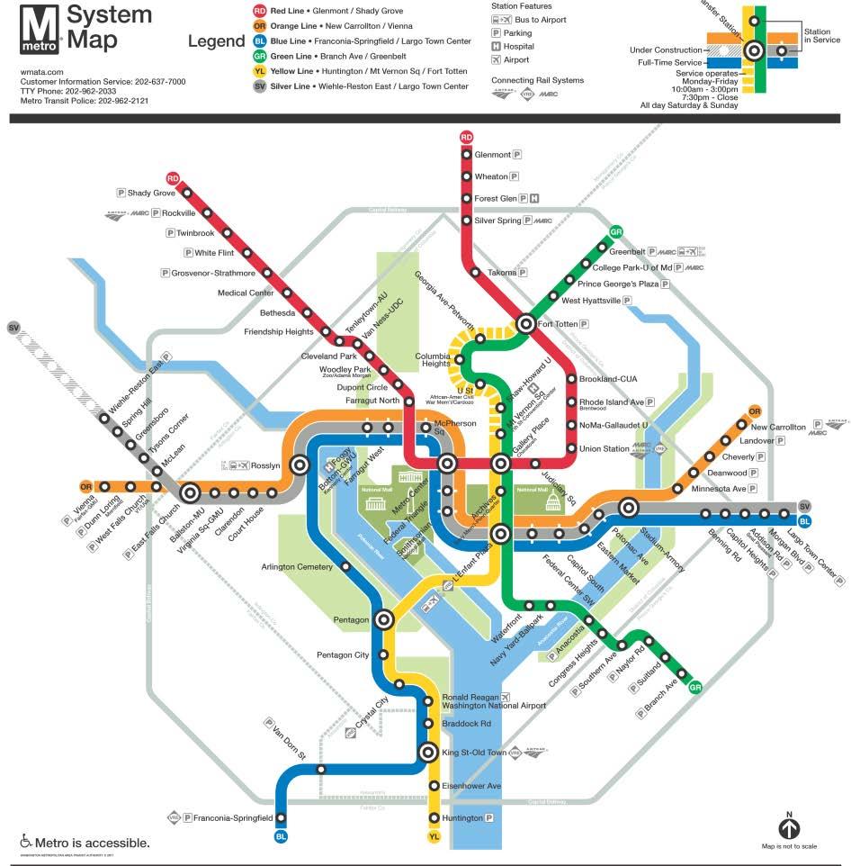 MetroRail Map MetroRail/MetroBus route maps available for download as PDFs: wmata.