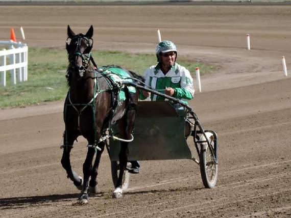 Several current and former drivers and outriders, as well as various family members, joined Jerry in some exhibition harness races at Century Downs Racetrack on September 11.