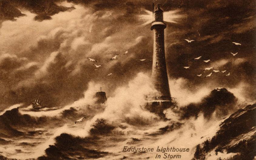 94 PoSTcArDS from THe edge 4 wild winds AND white water Above: Being regarded as the most famous lighthouse in the world has meant that eddystone featured extensively on early postcards and you ll