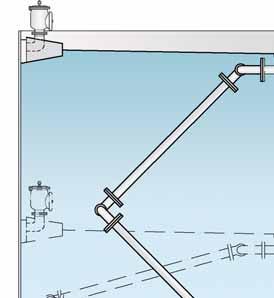 The upper scissor pipe is connected to the roof drain valve, the lower scissor pipe is connected to the bottom pipe.