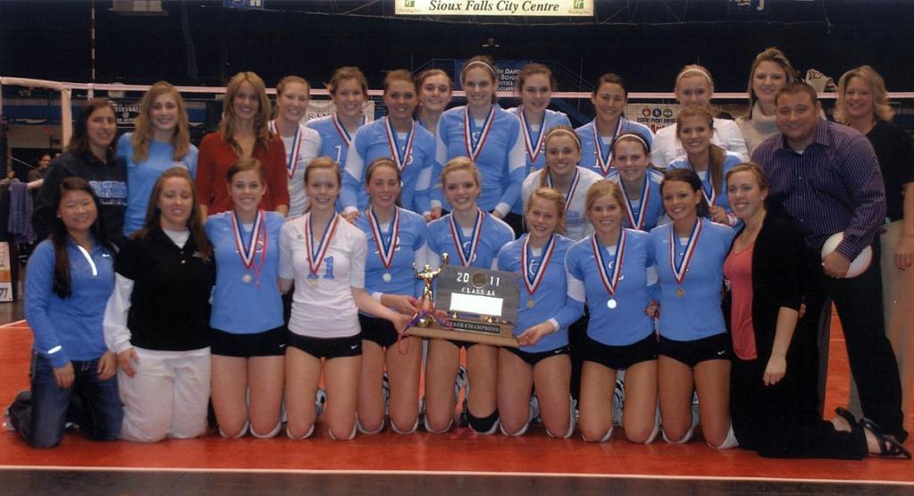 31 st ANNUAL STATE VOLLEYBALL TOURNAMENT Class AA Results Sioux Falls Arena -- November 17-19, 2011 2011 Class AA State Volleyball Champion Team Sioux Falls Lincoln Patriots Team members include: