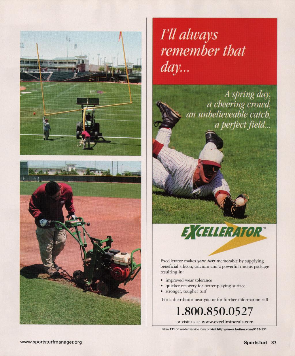 Excellerator makes your turf memorable by supplying beneficial silicon, calcium and a powerful micros package resulting in; improved wear tolerance quicker recovery for better playing surface