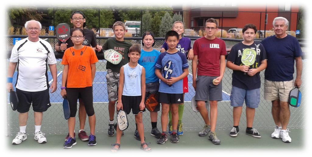 Page 2 Kelowna Youth Pickleball Program The Kelowna youth are enjoying regular play and ge6ng ps and great advice from Instructor Bill Franzman, shown on the le< and Assistants Wayne & Glenda.