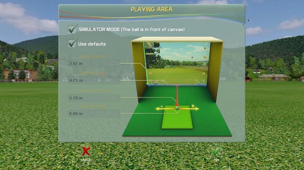 2. Playing Area PLAYING AREA Define your simulator space.