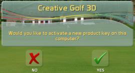 Start activation from the Creative Golf 3D