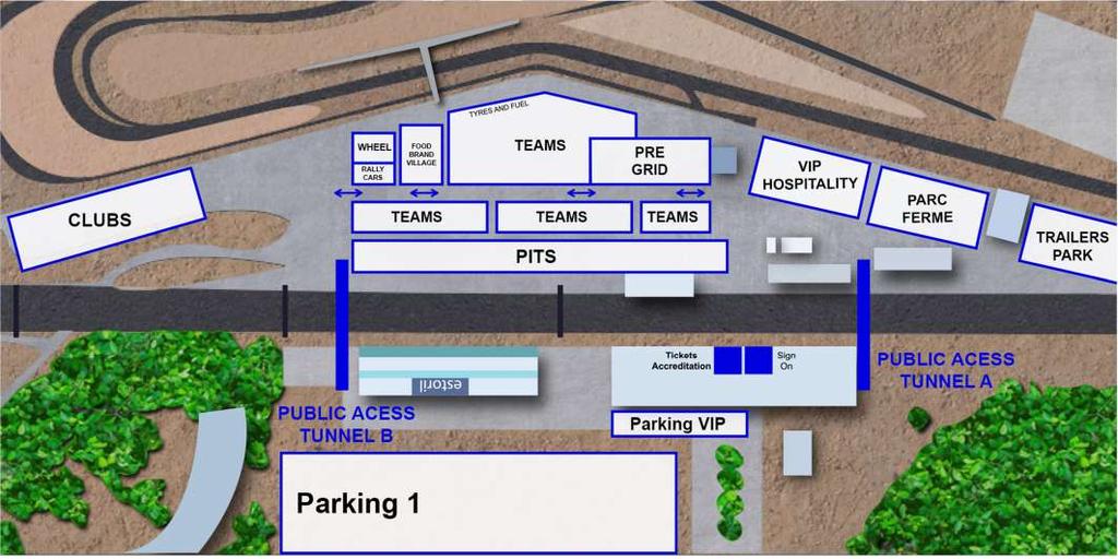 Pit and Paddock Team location Only trucks and vans are allowed to parking in the paddock. Pits are rented by the circuit at 120 /per weekend.