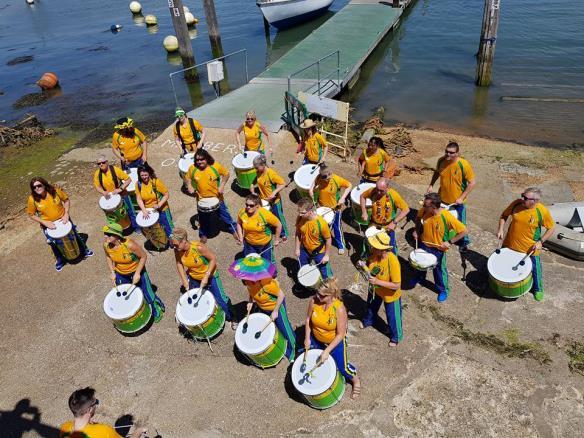 Whilst competitors were out on the water the Big Noise Samba Band supported LOUDLY from the shore.