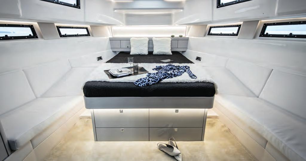 maximum headroom and king size berths make everyone feel at home the cabin layout either features a walk-in
