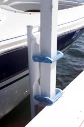 When you arrive at a dock with unprotected posts, the bright blue Fold & Go handles