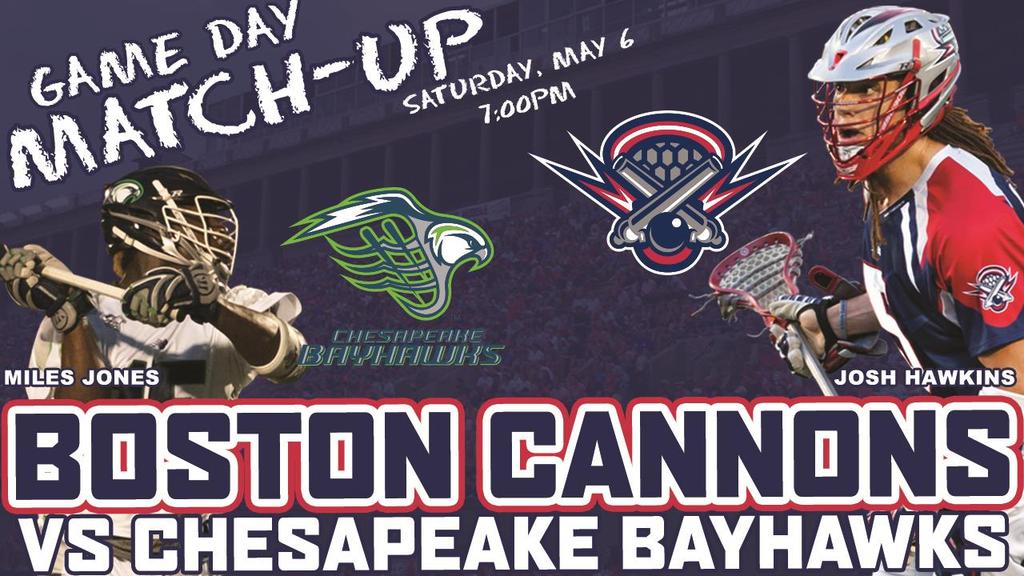 Old Ties Goalie Tyler Fiorito will be facing his former team when the Cannons host the Bayhawks. Chesapeake selected Fiorito 10th overall in the 2012 Collegiate Draft.