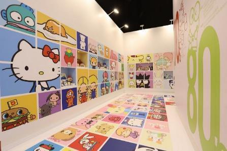 Sanrio Time Tunnel An array of 100 Sanrio family members created from 1970s