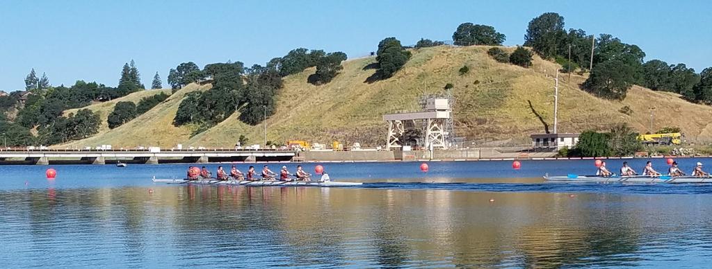 Pac-12 JV8 coming first across the finish line on day 1 Racing in the Pac-12 regatta was a great experience.