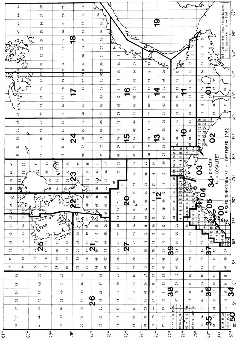 ICES AFWG REPORT 21 135 Figure 2.1. Norwegian statistical rectangles in the Barents Sea.