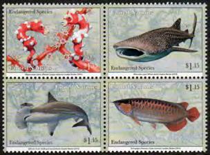 15 Endangered Species, Sea Life, Block of 4... 16 42.