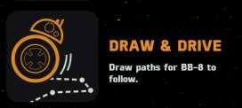From the Home Screen of the Sphero BB-8 app, you can scroll down to the DRAW AND DRIVE activity.