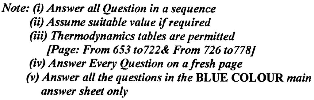 Marks:80 Weightage: 40 % COMMON TO ALL BRANCHES Date: 29 / OS/2008 Time: 3 hours - Note: (i) Answer all Question in a sequence (ii) Assume suitable value