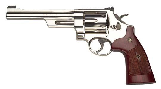 Handgun Types - Revolvers Has a rotating cylinder that holds from 5 to 10 cartridges. When the hammer is cocked, the cylinder rotates to bring a fresh cartridge directly behind the barrel.