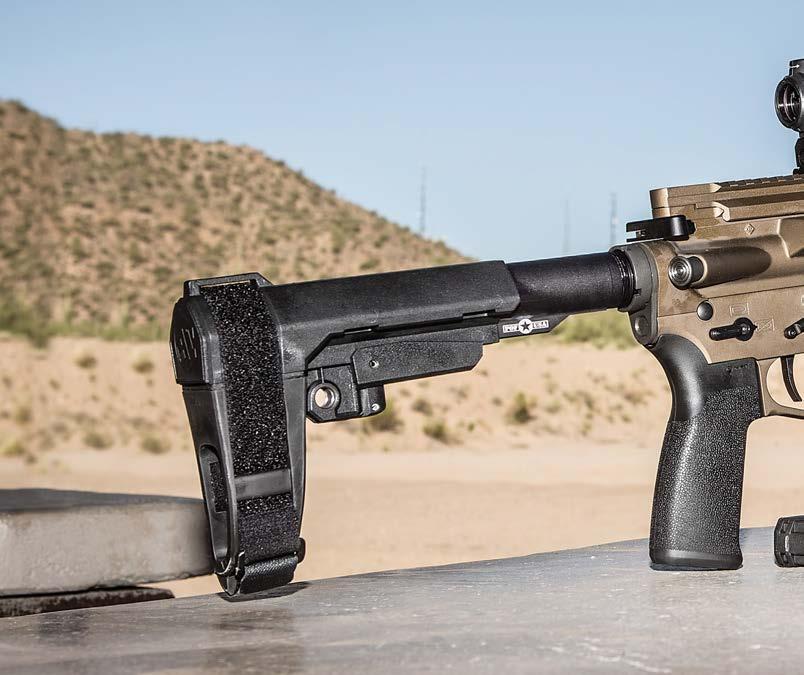 POF-USA P415 Edge Pistol takes virtually unstoppable P415 to a new level. Thanks to five-position SB Tactical SBA3 arm brace, P415 can be had in a short-barrel configuration with ease.