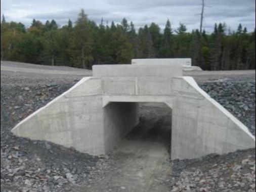 unpublished data). Three Smaller Box Culverts Structure Type: Twinned concrete structures 3.4 m wide x 2.4 m high x 24.