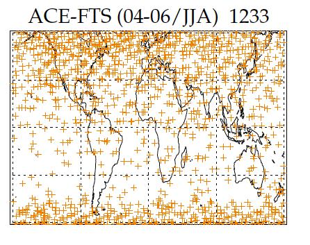 ACE Fourier Transform Spectrometer ACE occultations, 2004-2006