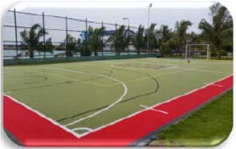 SportCourt Power Game on International Airport The First multisport outdoor court in the South East Asia that installed on SportBase (alternative to concrete).