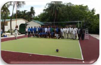 facility somewhere on the Island. Sun Global Sports designed a concept of a multisport court with 4 games on reclaimed beach and was successfully completed.