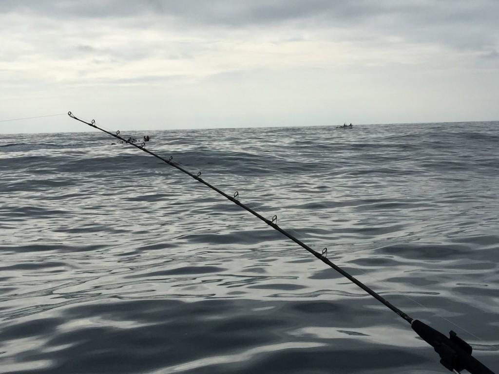 After locating the 60-plus degree fishing grounds and encountering a school of frenzied Tuna hitting bait on the surface, it was time to set up the gear.